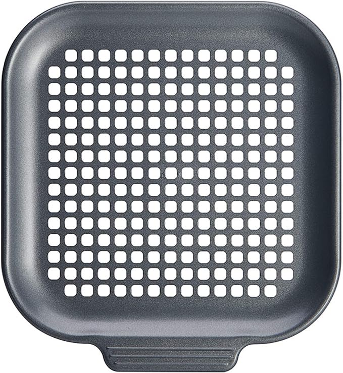 Instant Vortex Official Nonstick Perforated Pizza Pan, Gray - Smart Design for Delicious Crispy Crust Pizza, Compatible with 6 & 10-Quart Air Fryers and Ovens, Easy Transport with Ridged Handles