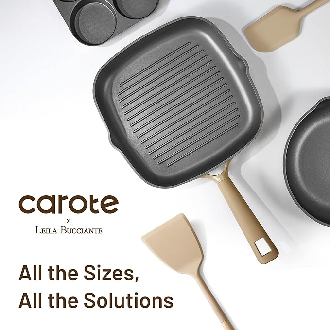 CAROTE 31PCS Pots and Pans Set, Nonstick Cookware Set Kitchen Non Stick Induction Titanium Cookware Non-toxic Granite Cooking set