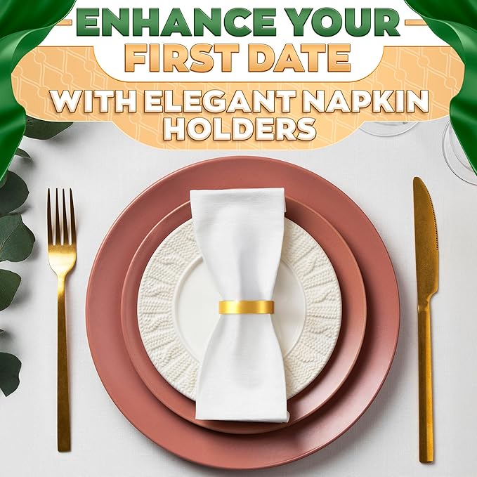 Set of 10 Gold Napkin Rings – Easter Napkin Rings | Durable, Reusable, Rust-Resistant | Modern Semicircle Design for Elegant Table Decor, Weddings, Dinner Parties, Holidays, Daily Use & Gift Giving