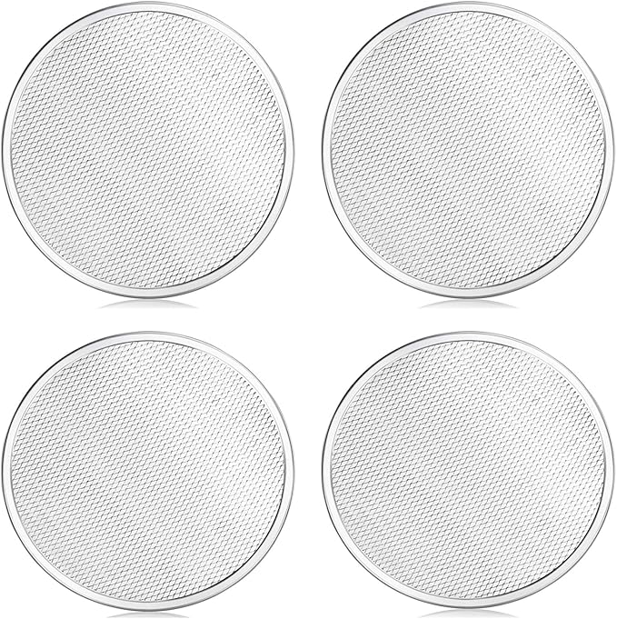RHBLME Pizza Screen, Aluminum Alloy Pizza Screen Restaurant-Grade Baking Screen for Oven, Round Pizza Crisper Tray Pizza Baking Tray for Home Kitchen BBQ Baking, Seamless (6, 12 Inches)