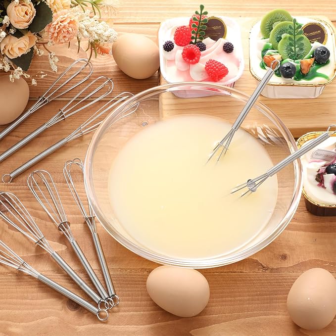 Baderke 30 Pcs Mini Whisk Bulk Small Whisks for Cooking 304 Stainless Steel Tiny Whisk for Baking, Whipping, Beating Eggs, Mixing Sauces, Blending Ingredients (6 Inch)