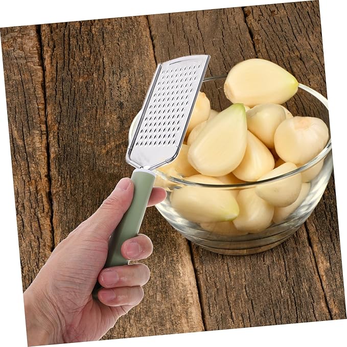 Garneck Stainless Steel Garlic Chopper Cheese Zester Multifunctional Grater for Efficient Vegetable Cheese Preparation with Comfortable Ergonomic Handle Easy to Clean Kitchen Tool