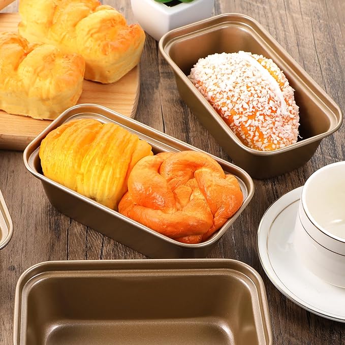 12 Pcs Mini Loaf Pan for Baking Bread Non Stick Small Banana Bread Tins 6.1 x 3.3 x 2.1 Inches Nonstick Carbon Steel Tiny Meatloaf Pan for Oven and Baking