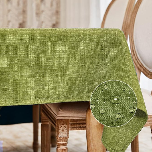 BALCONY & FALCON Rectangle Tablecloth Washable Wrinkle Resistant and Water Proof Table Cloth Decorative Linen Fabric Tablecloths for Dining Parties Kitchen Wedding and Outdoor (Avocado Green, 57x118)