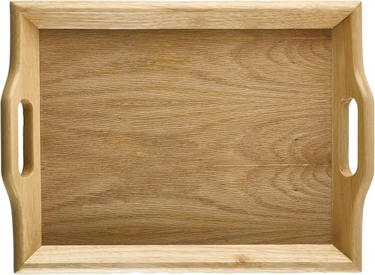 G.E.T. RST-1814-N Wooden Room Service Serving Tray with Handles, 19" x 14.25", Natural