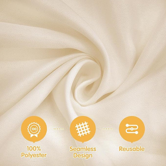 BRILLMAX 8 Pack Beige Tablecloths 60 x 102 Inch for 6ft Rectangle Tables - 150 GSM Polyester Fabric, 15" Standard Drop, Water, Stain & Wrinkle Resistant Cloth Cover for Wedding Banquet Dining Buffet
