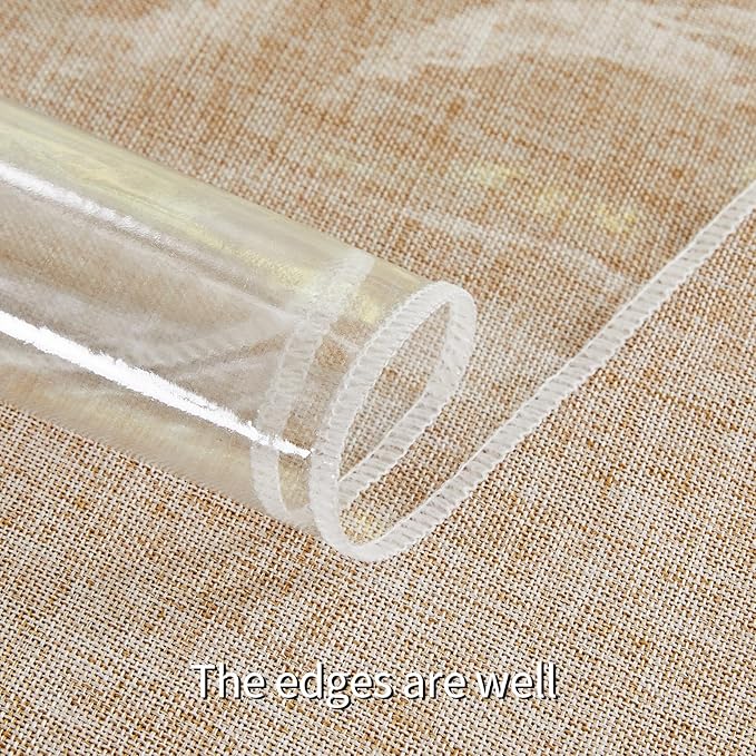 Clear Plastic Tablecloth Rectangle Vinyl Transparent PVC Table Cloth 100% Waterproof Oil-Proof Stain Resistant Wipeable Table Protector Cover for Dinning Table, 60 x 120 Inch.