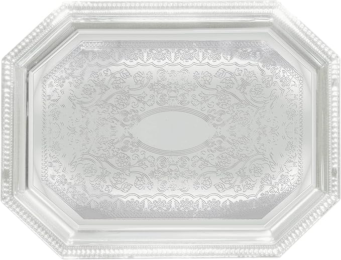 Winco Octagonal Tray, 12 by 17-Inch, Chrome,Medium