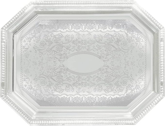 Winco Octagonal Tray, 12 by 17-Inch, Chrome,Medium