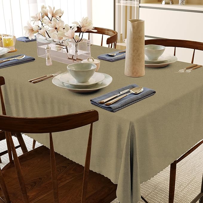 HX&OD Rectangular Tablecloth Cationic Fabric Waterproof Stain Resistant Wrinkle-Resistant for Home/Decoration/Party/Buffet/Wedding/Dining Room/Camping