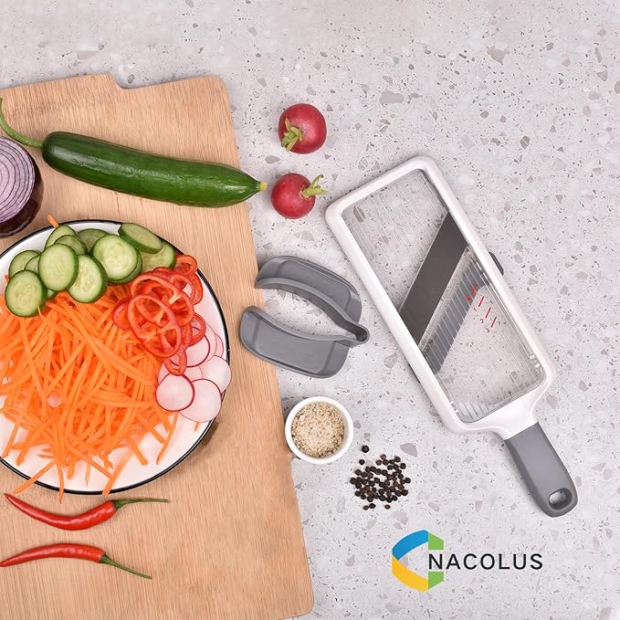 Mandoline Slicer for Kitchen, Adjustable Vegetable Slicer with Food Holder,Handheld Potato Slicer, Simple&Handy veggie slicer vegetable cutter