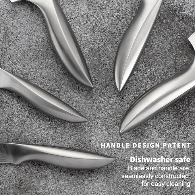 5 PCS Damascus Chef Knife Set, Ultra-Smooth Cutting Experience and Professional Grade Sharp, Kitchen Knife Set,Handle Ergonomic Design,9CR18MOV High Carbon Stainless Steel,Dishwasher Safe