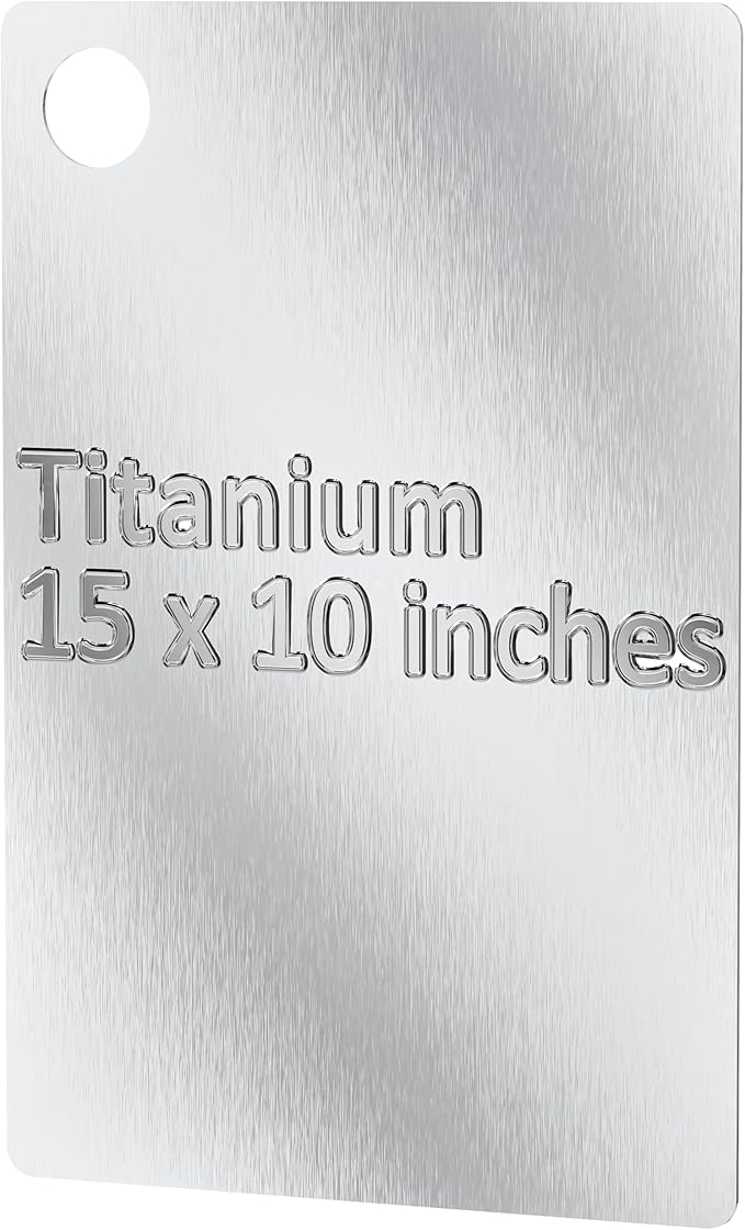 Titanium Cutting Board |100% Pure GR1 Titanium Cutting Board 0.08" Thick |Durable and Double-Sided Cutting Boards for Meat, Fruits and Vegetables | Dishwasher Safe (15" x 10" x 0.08")(Gray)