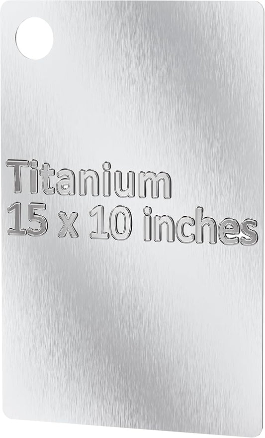 Titanium Cutting Board |100% Pure GR1 Titanium Cutting Board 0.08" Thick |Durable and Double-Sided Cutting Boards for Meat, Fruits and Vegetables | Dishwasher Safe (15" x 10" x 0.08")(Gray)