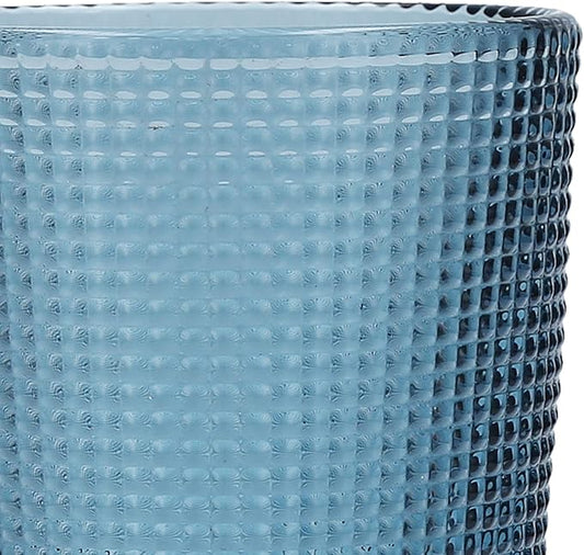 Fortessa Malcolm Double Old Fashioned Cocktail Glass 6 Pack, 11.5-Ounce, Cornflower Blue