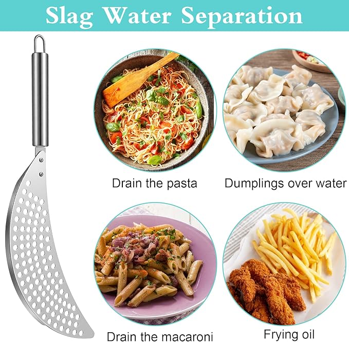 Pot Strainer with Handle, Stainless Steel Pasta and Vegetable Strainer Insert for Kitchen Pots Pans, Fits Most Sizes (13.39x4.33in)