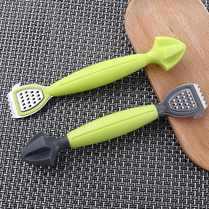 2 Pcs Lemon Zester Bar Tool, Multifunctional Orange Lemon Zester Citrus Reamer Lime Squeezer Cheese Grater, Plastic & Stainless Steel, Dishwasher Safe
