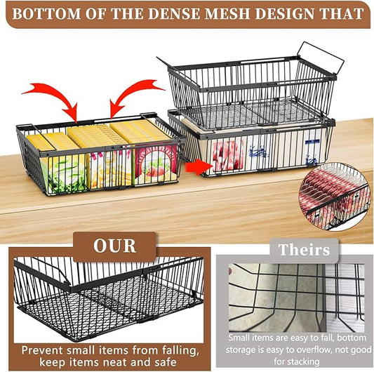 Large Freezer Organizer Bins，Upgraded Bottom Leak-Proof net，Fit 10 to 20 Cu.Ft Deep Freezer，3 Pack， Expandable Stackable Chest Freezer Organizer Bins , for Fridge, Deep Freezer, Cabinet