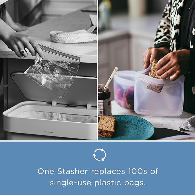 Stasher Premium Silicone Reusable Food Storage Bags, 5-Pack, Tie Dye Multi, Multi-Use Food Storage Bags, Lunch Bag, Travel Containers, BPA Free, Leak-free, Dishwasher-Safe, Eco-friendly