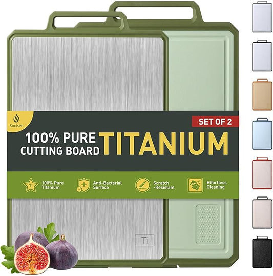2 Packs Pure Titanium Cutting Boards for Kitchen Chopping Board Butcher Block 2 in 1 Titanium PP Great Grandma Christmas Xmas Birthday Gifts Ideas Grandmother Gigi Granny Nana Glamma