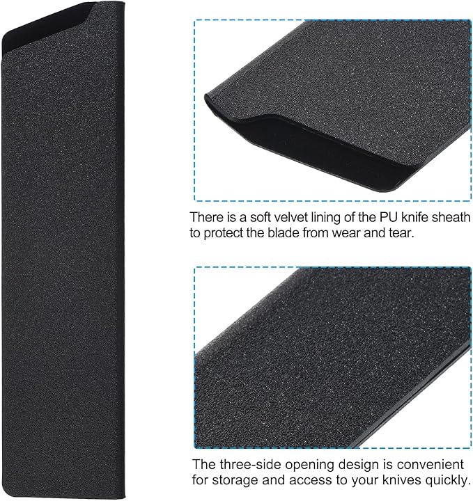 PATIKIL ABS Knife Cover Sleeves for 8" Chef Knife, 3 Pack Knives Edge Guard Blade Protector Universal Knife Sheath for Home Kitchen, Black