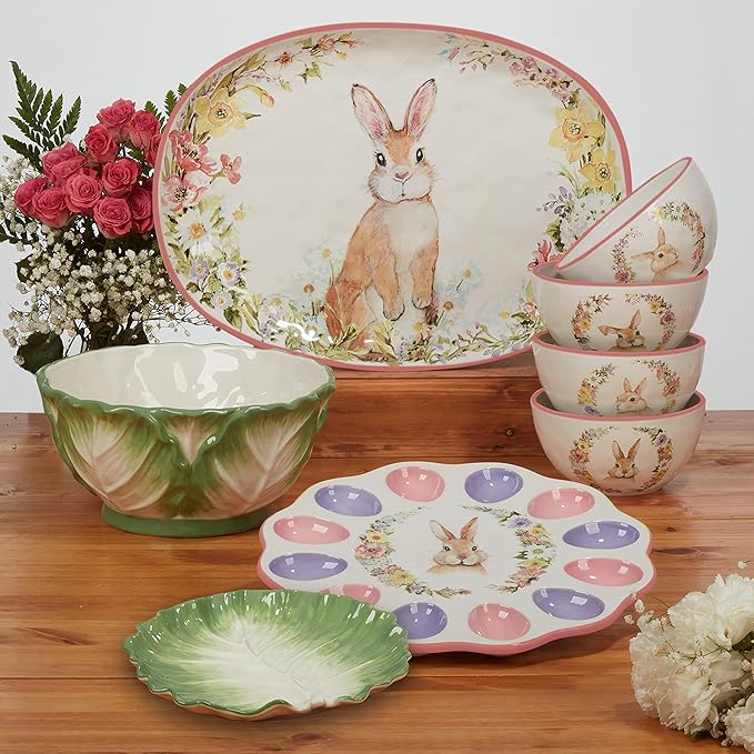 Certified International Easter Garden Oval Platter, 17" X 12.5"