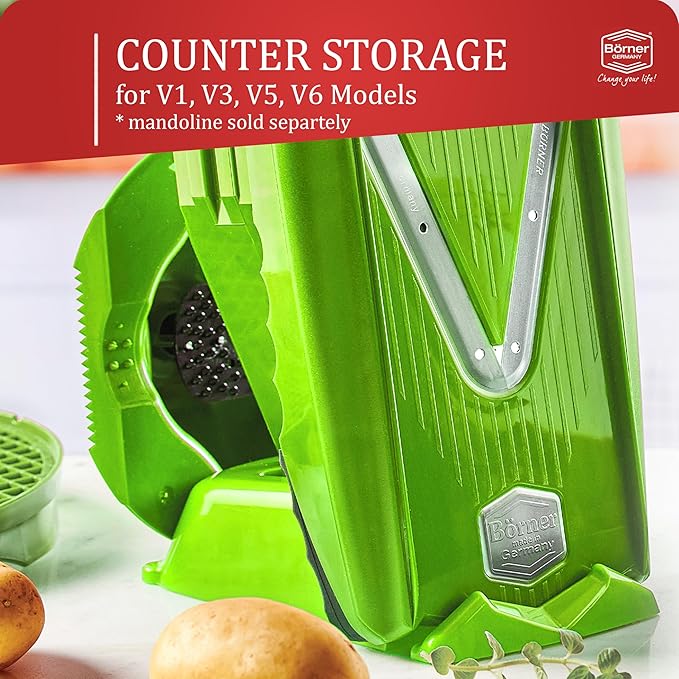 Borner by Reston Lloyd Mandoline Docking Station for Upright Storage, Green