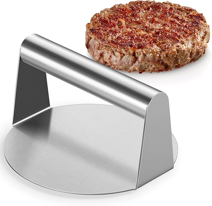 Joyfair Smash Burger Press for Griddle (5.5 Inch), Stainless Steel Hamburger Smasher, Flattop Grill Presses Accessories Tool for Bacon, Patty, Meat, Steak, Sandwich, Heavy Duty & Dishwasher Safe