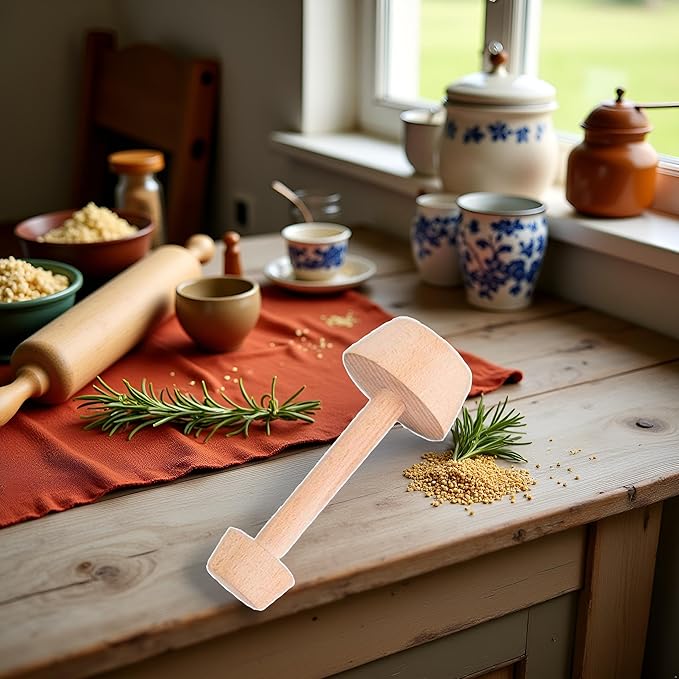 Tart Tamper Pastry Tamper Double Side Wooden Egg Tart Tamper Mold DIY Cake Pastry Pusher for Kitchen Party Baking Tools, Pie, Tart and Quiche Pans（It is 14.8 cm long）