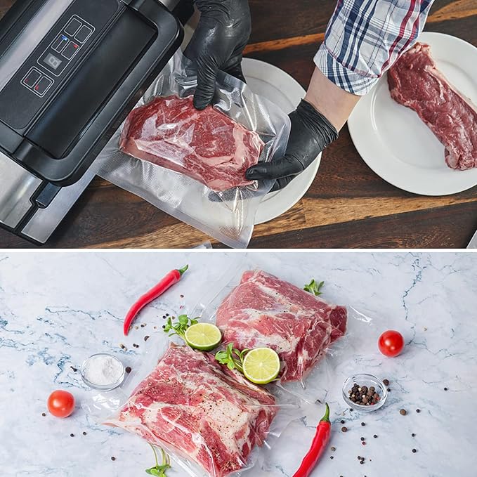 Vacuum Sealer Bags, 4"*6" 50 Pcs Heavy Duty Pre-Cut Design Commercial Grade Food Sealable Bag for Heat Seal Food Storage, Great for Storage, Meal Prep and Sous Vide