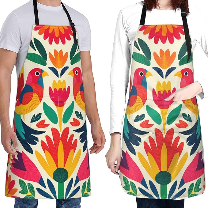 Apron with Pockets Aprons for Women Men Kitchen Chef Apron for Cooking Gardening Server Waitress Painting