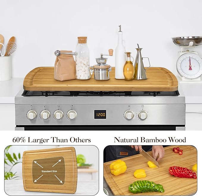 Bamboo Cutting Boards for Kitchen Large Thick Heavy Duty Wood Cutting Board 30x20 Inch with Deep Juice Groove and Handle for Meat Vegetables Fruit Ideal