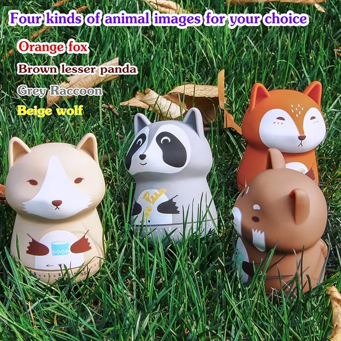 Mechanical Kitchen Timer, Cute Animal Timer for Kids, Wind Up 60 Minutes Manual Countdown Timer for Classroom, Home, Study and Cooking (Brown Lesser Panda)