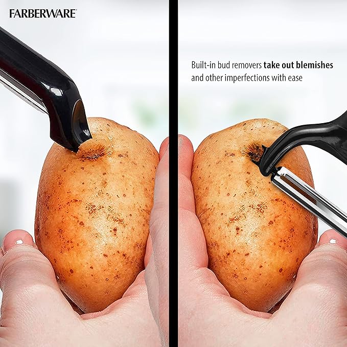 Farberware Professional Euro Peeler and Y-Peeler Set, 8-Inch and 5-Inch, Black