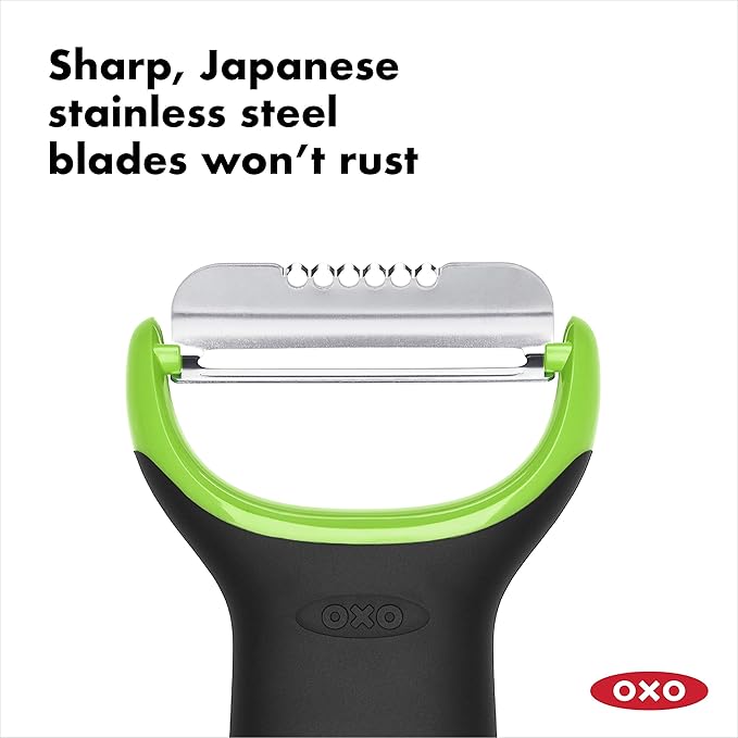 OXO Good Grips Citrus Zester With Channel Knife & 11244200 Good Grips Citrus Peeler, Black