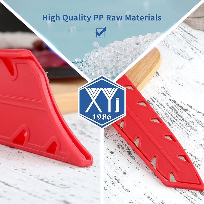 XYJ 2pcs/set Knife Covers Sleeves Knives Edge Guard,Universal Knife Sheath, Santoku Knife Case Blade Guards Protector Red Kitchen Knife Cover Sleeve (For 8" Chef Knife or 7 '' Santoku Knife)
