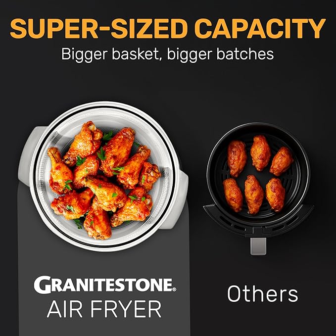 Big Boss 16Qt Large Glass Air Fryer Non Toxic – Family Sized Large Halogen Oven Cooker with 3 Cooking Sections, Stainless Steel Racks, French Fries, Chicken, No Preheat, Self Cleaning, Dishwasher Safe