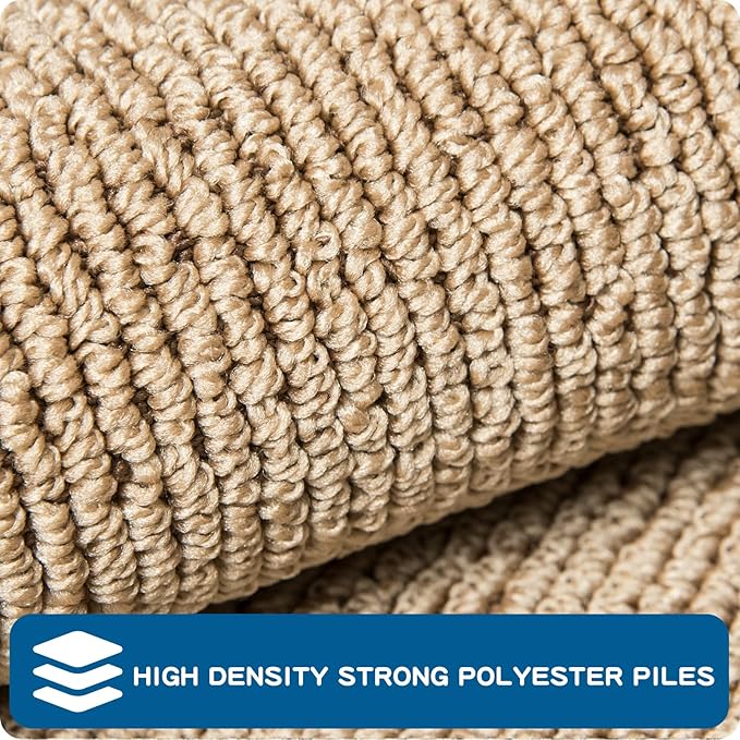 PURRUGS Machine Washable Kitchen Rug 17" x 48", Non-Slip/Skid Kitchen Runner Rugs & Floor Mats, Super Absorbent Soft Area Rugs for Sink, Kitchen & Laundry, Rolled Packaging, Beige