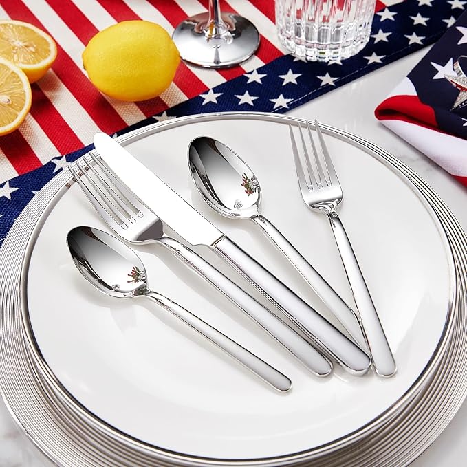 KEAWELL Premium Lucent 4-Piece 9.5 inch Knife Set – Durable Stainless Steel Flatware with Mirror Polish, Dishwasher Safe for Hosting and Everyday Dining (Dinner Knives)