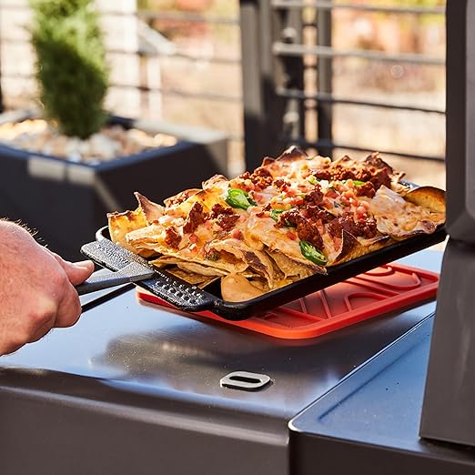 Current Cast Iron Sizzle Plates 3-Piece Set - Deep Pan, Shallow Pan, Grill Pan with Removable Handle, Pre-Seasoned, Heat Retention, Compatible Model P Pizza Oven