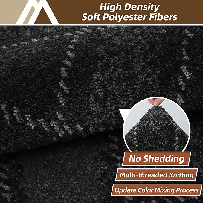 COSY HOMEER Kitchen Rugs and Mats Sets 2PCS Non-Slip Soft Kitchen Mats for Floor Absorbent and Stain Resistant Kitchen Floor Mat Washable Plaid Rugs for Kitchen,20"x32"+20"x48",Dark Grey