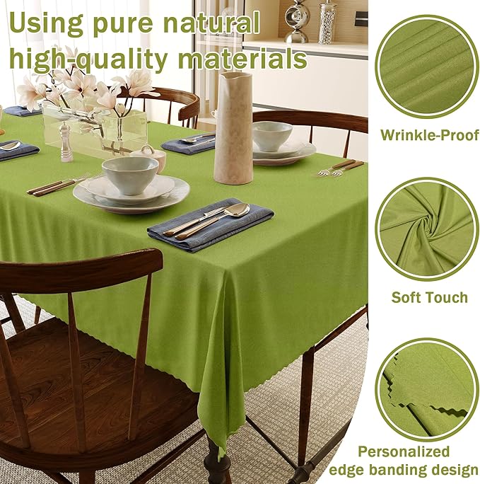 HX&OD Rectangular Tablecloth Cationic Fabric Waterproof Stain Resistant Wrinkle-Resistant for Home/Decoration/Party/Buffet/Wedding/Dining Room/Camping