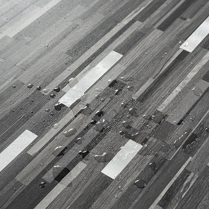 20 Sheets Peel and Stick Tile Backsplash, Black with Metal Gold Look Stick on Tile Upgrade Your Kitchen Backsplash, RV, Fireplace