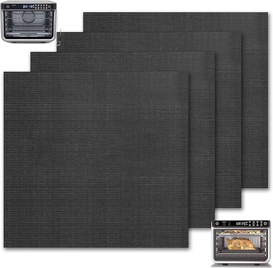 GWYSY 4-Pack Set Fiberglass Reusable Oven Baking Mats for Ninja DT201 DT251 Foodi 10-in-1 Smart XL Air Fry Oven 10.83"x12.4" Non-Stick Air Fryer Liners Heat-Resistant oven liners for bottom of oven