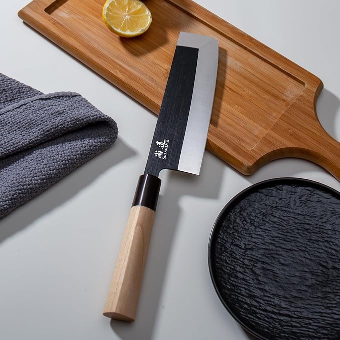 SHANGDAO Japanese Kitchen Chef Set Of 4 Knives Set Sushi Knife Set, Nakiri-Yanagiba-Deba-Utility Kitchen Knife,Fish Slicing Filleting Knife Sets, German Steel
