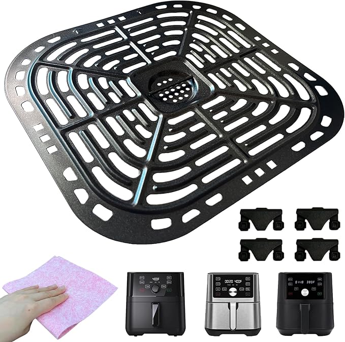 HEISENLIN Air Fryer Grill Pan for Instants Pot Vortex Plus 6 in 1 6 QT XL Air Fryers, Upgraded Nonstick Air Fryer Grill Crisper Plate Tray Grid Grate Rack Shelf for Instants 6QT 5.7QT, Dishwasher Safe