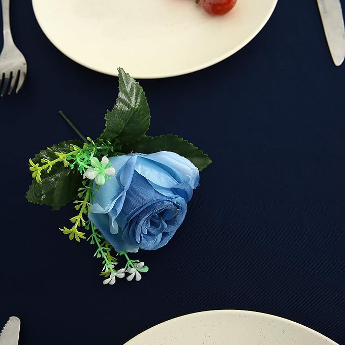 Obstal 210GSM Rectangle Table Cloth, Water Resistance Microfiber Tablecloth, Decorative Fabric Table Cover for Outdoor and Indoor Use (Navy Blue,60 x 60 Inch)