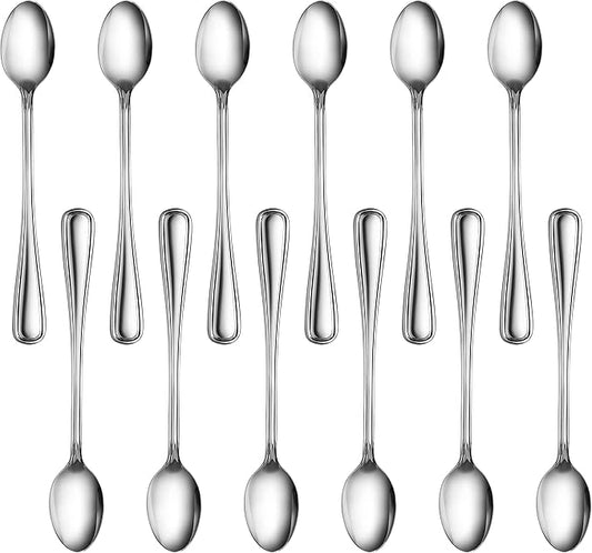 New Star Foodservice 58222 Slimline Pattern, 18/0 Stainless Steel, Iced Tea Spoon, 7.5-Inch, Set of 12