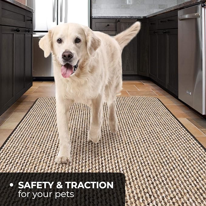 House, Home and More Skid-Resistant Carpet Runner - Black Ripple - 10 Feet X 27 Inches