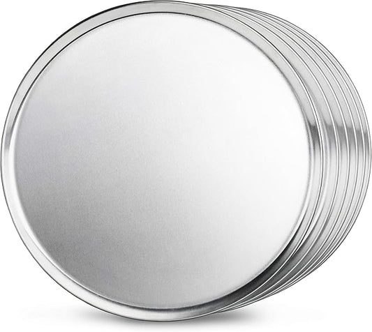 New Star Foodservice 50837 Restaurant-Grade Aluminum Pizza Pan, Baking Tray, Coupe Style, 16-Inch